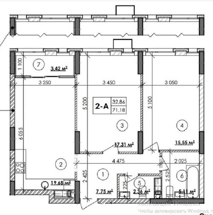 2к квартира 71,18м2 ЖК Star city, Стар Сити вул. Каунаська,