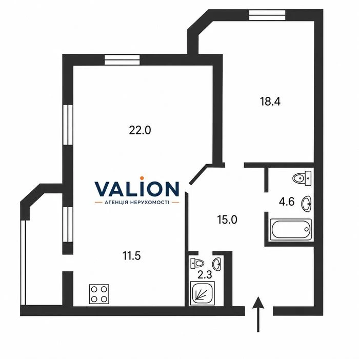 No %! 2-room apartment for sale 76.3 m², Oresta Vaskula, 50-A with a