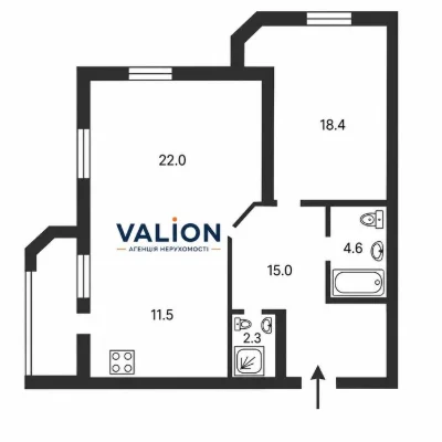 No %! 2-room apartment for sale 76.3 m², Oresta Vaskula, 50-A with a