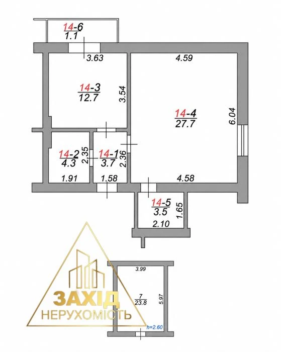 Однокімнатна Новобудова 53 м², 2 поверх , індивідуальне ГАЗо