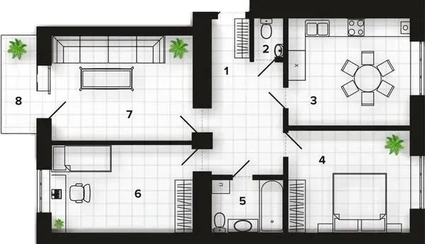 3-room apartment near the park