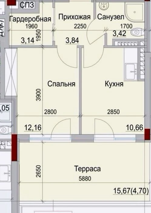 13 ФОНТАНА Продам 1 ком квартиру с Террасой