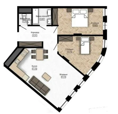 Продаж 2 кімнатної квартири  ЖК Five Address Квартира. Без к