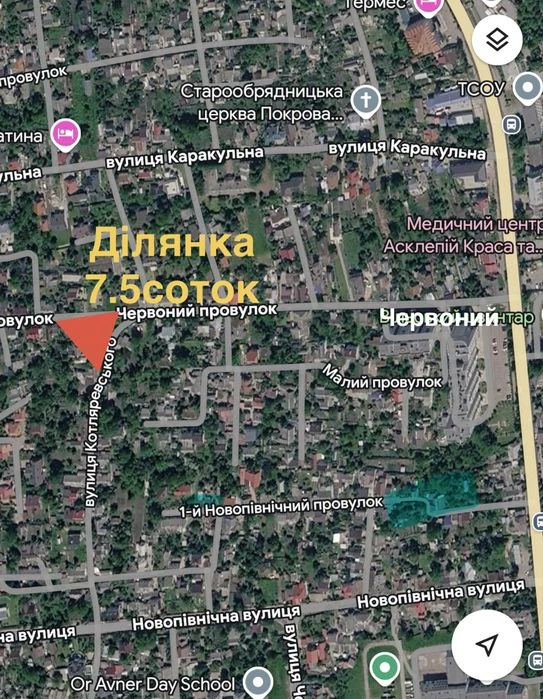 Цікава міська ділянка 7.5 с. під будинок