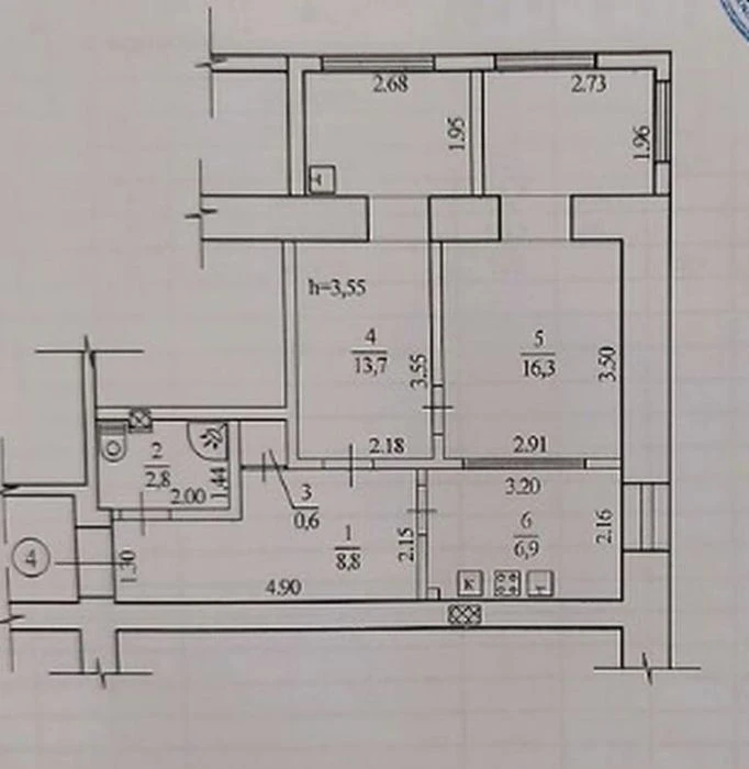 Продам 3-комн квартиру в районе Фрунзе ул.