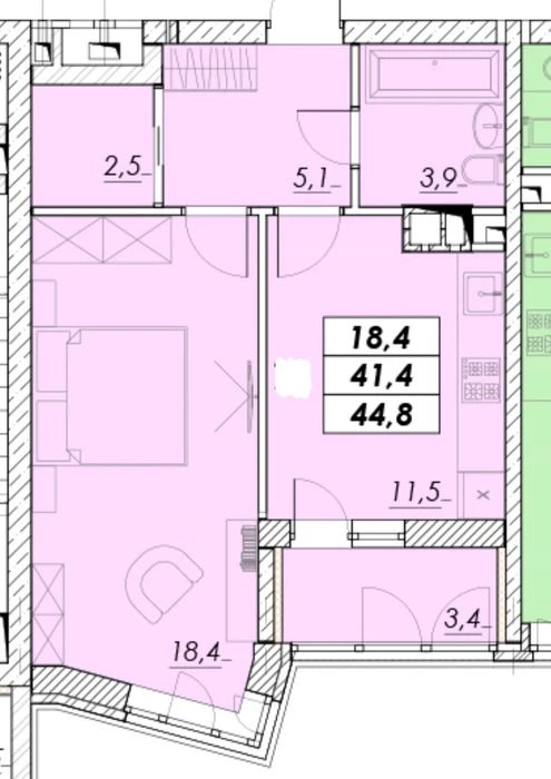 ЖК "Прохоровский квартал"/Стикон  Продам квартиру 45 кв.м.