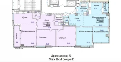 Продаж трикімнатної квартири без ремонту ЖК «Новопечерські Л