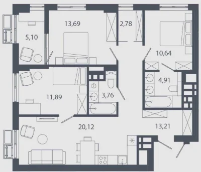 Продаж 3-кімнатної квартири в ЖК “Шелест” | вул. Студинськог