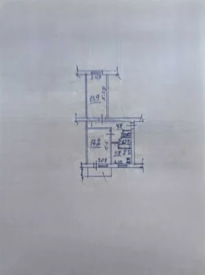 2-кімнатна 48 м² поверх - 3, цегляний будинок, газ, світло н