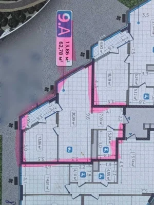 No% Sale of a super 2-room apartment 62.78m² in the Zarichny residential complex