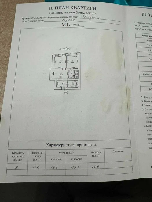 Продається 3 кімнатна квартира в центрі Одеси.