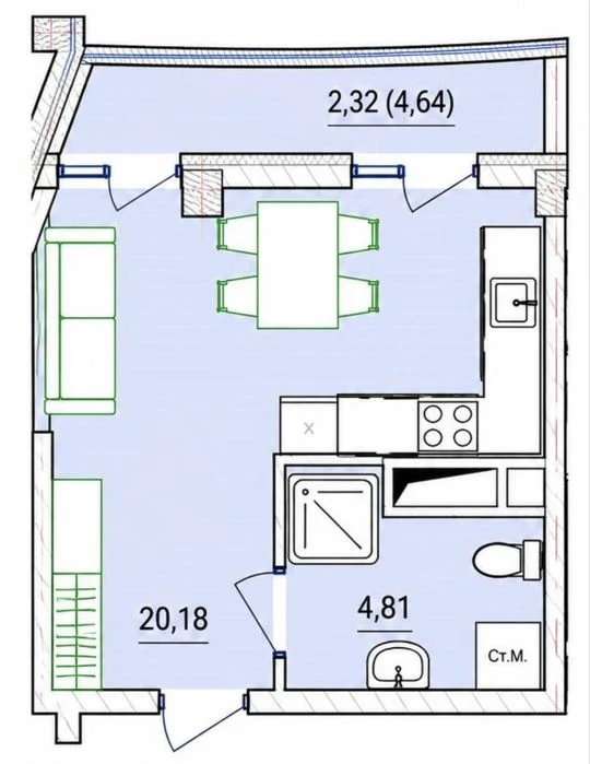Продам смарт-квартиру 27,31 м², Unity Towers, Аркадія. (опла