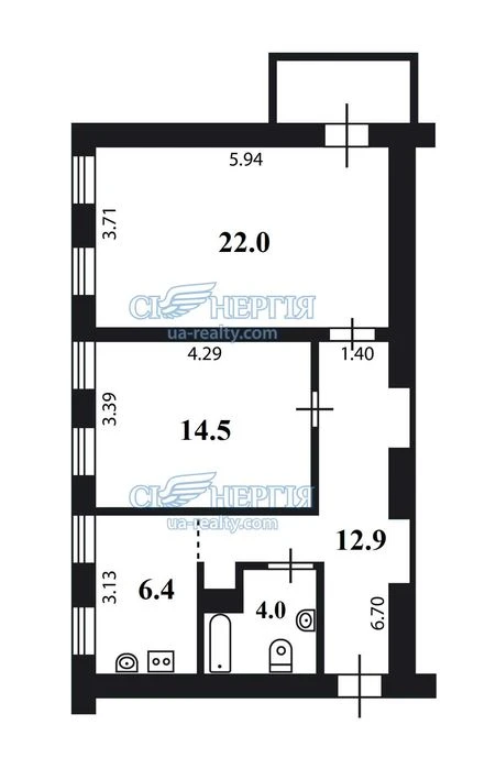 2-кімнатна 60.8 м.кв. Панаса Мирного, 9-Б ст.метро Печерська
