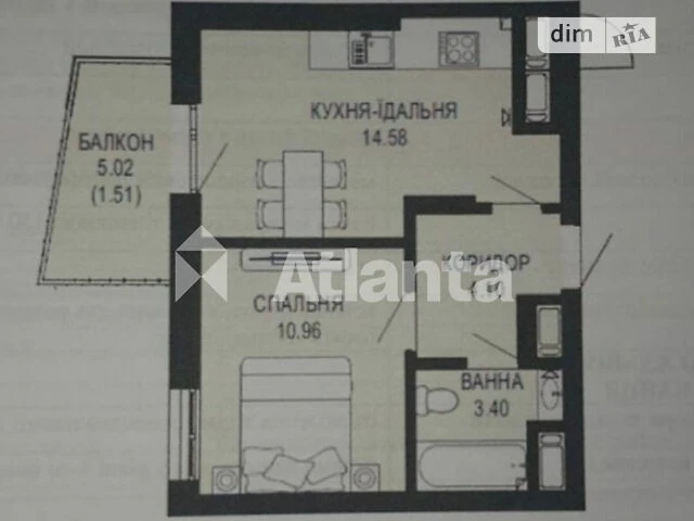 Продаж 1к квартири 35 кв. м на вул. Щурата • ID 34890299