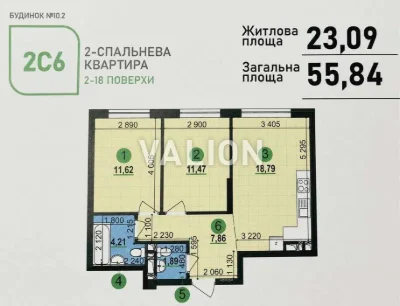 Продаж двокімнатної квартири 56 кв.м, ЖК Варшавський 3, буд.