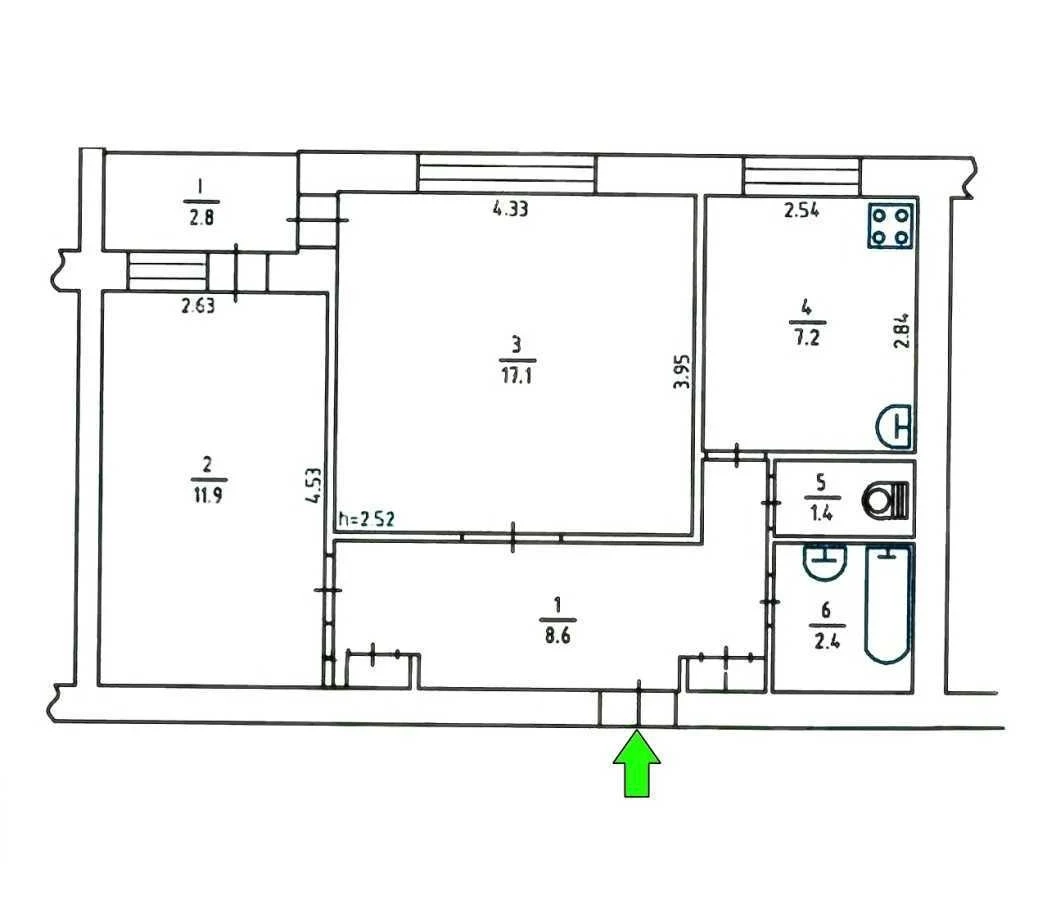 Продаж 2-кімнатної квартири 52 м², Генерала Вітрука вул., 7А