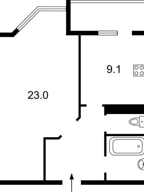 Sale of 1-room apartment 46 sq. m. on Akademika Efremova Str. 19A •