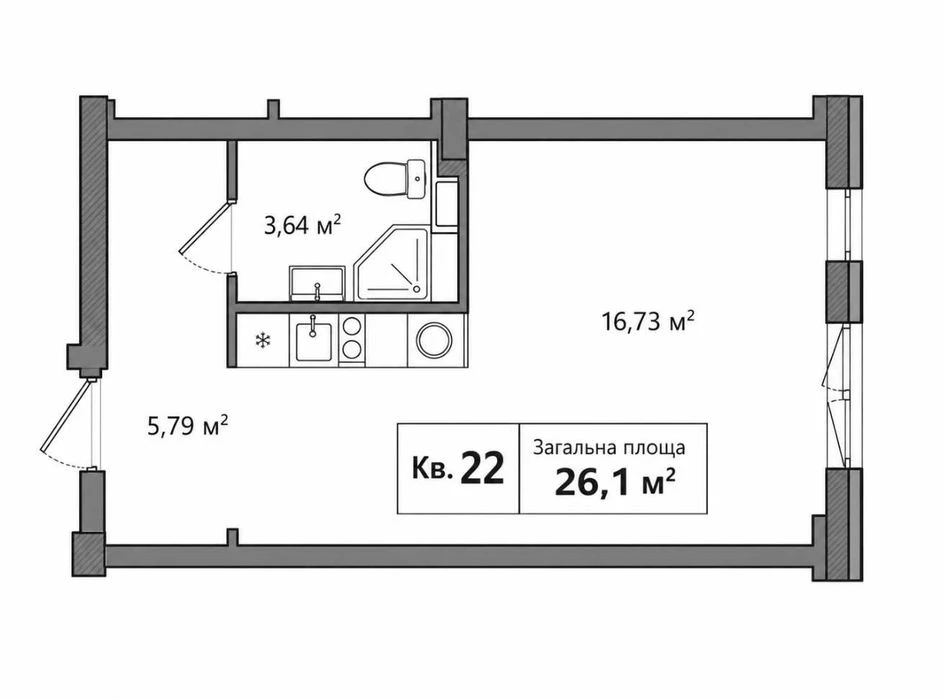 Продаж квартири 26 м² ЖК Liberty Park 3 Теремки Республіка М