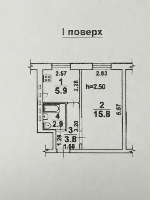 1-комнатная квартира 28,2 м2 с ремонтом на Черемушках (1-я с