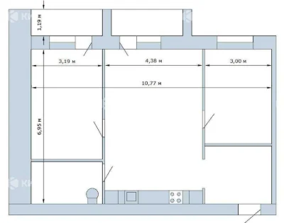2 rooms 81m2 Saltivka (Saltivka, Ak. Pavlova, residential complex Sputnik)12756