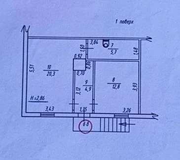 2-room apartment on Kontorskaya Center