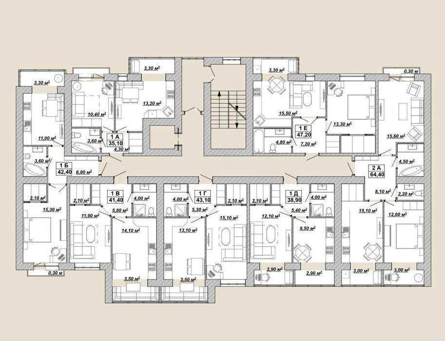 1-room apartment for sale in the Center on the 4th floor.