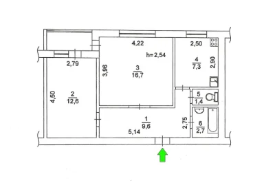 Продаж 2 кімн. квартири 54м2 Харківське шосе 55 - (цегляний