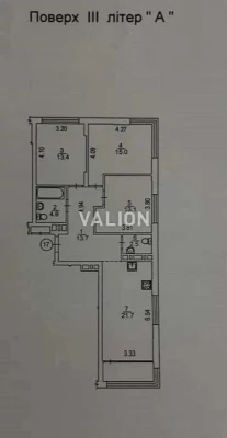 3-кімнатна 87,4 м² ЖК Варшавський | Олександра Олеся, 2б