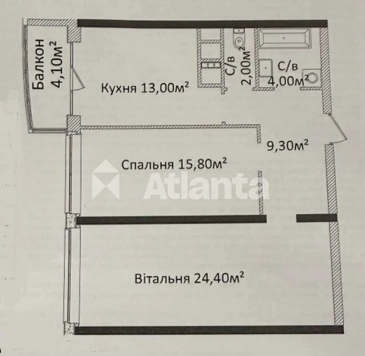 Продам 2-комнатную квартиру 72м2 ЖК 4 Сезона Гагарина проспе