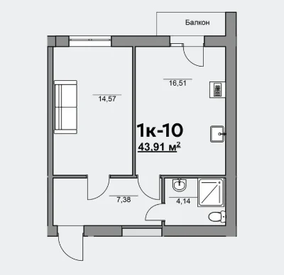Продам 1-кімнатну квартиру