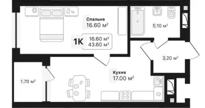 1 кімнатна квартира в житловому комплексі бізнес-класу Auroo