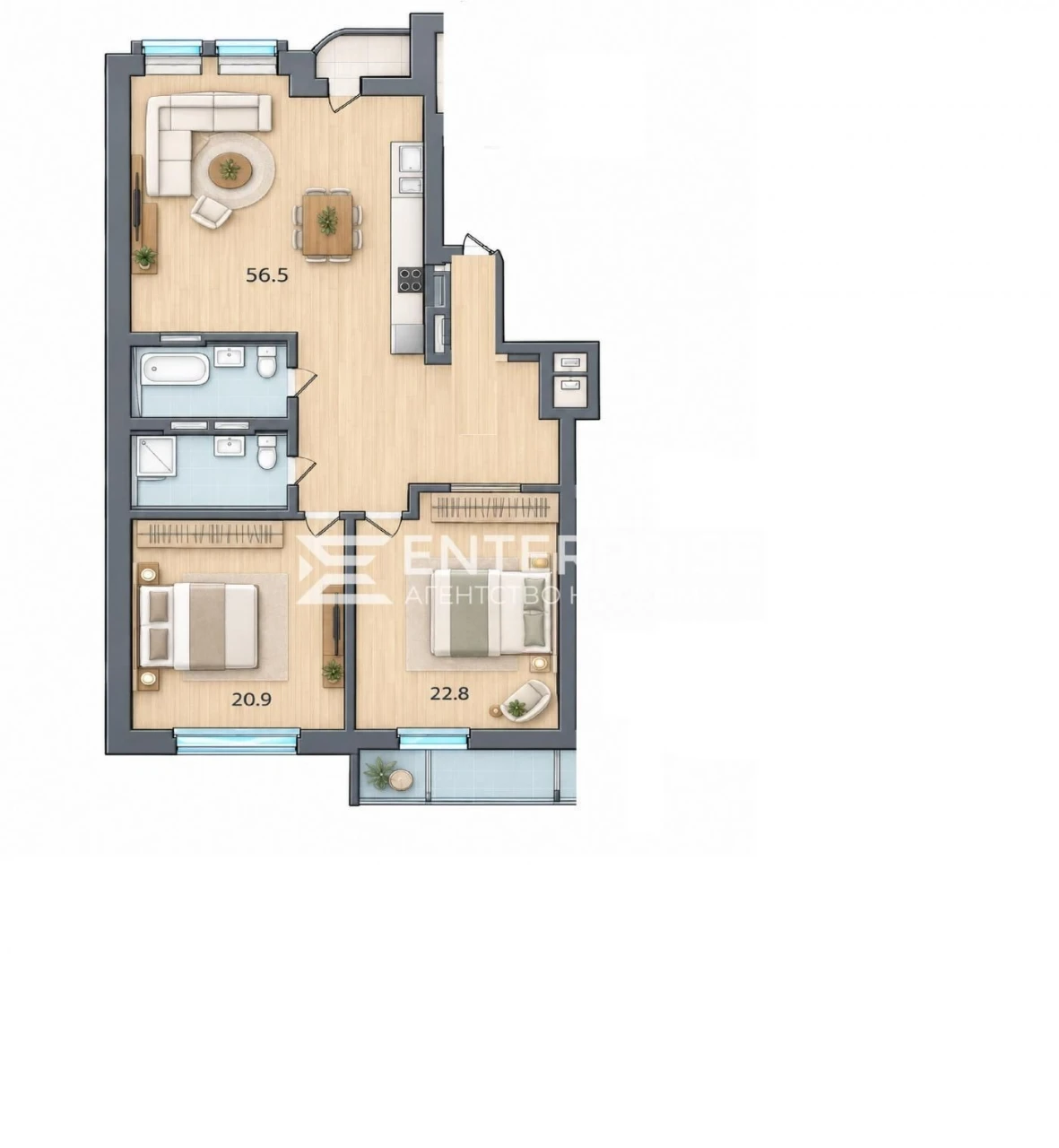 Продаж 3-кімнатна з ремонтом 118 м² у ЖК TURGENEV, Центр Киє