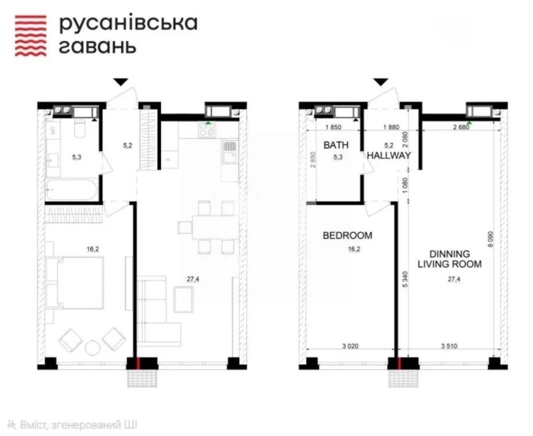 Продаж 1-кімнатної квартири ЖК Русанівська Гавань