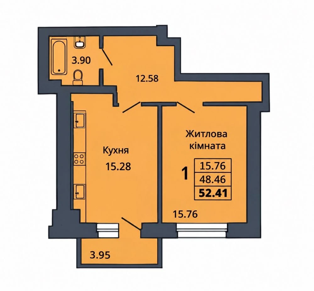 1 кімн.квартира біля ТРЦ Київ