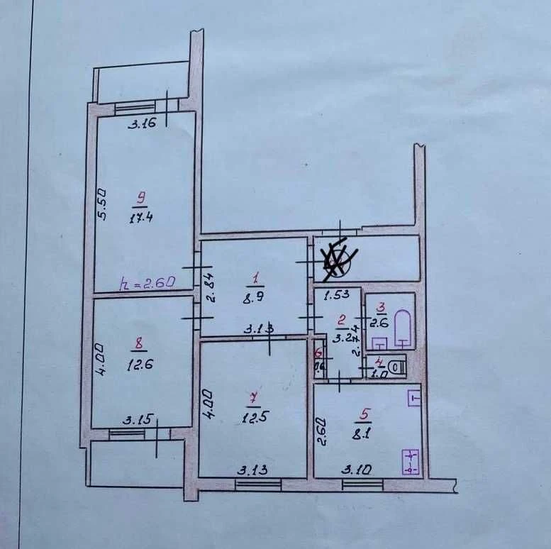 Продаж 3-кімнатної квартири в Гречанах