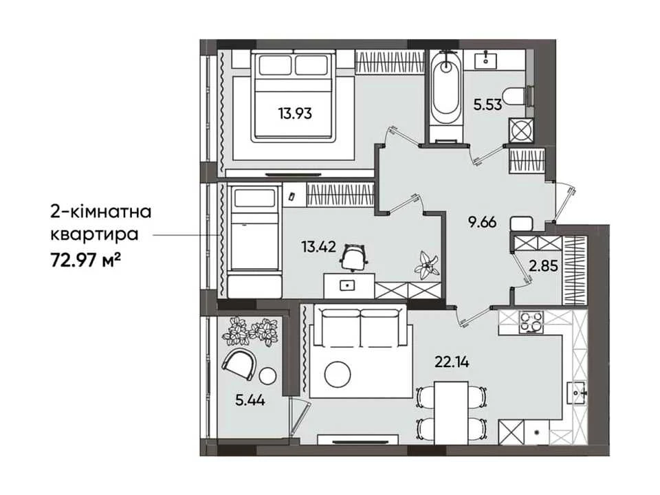 Квартира. Львів, Пластова вул. (Силікатна), (Будинок D6)