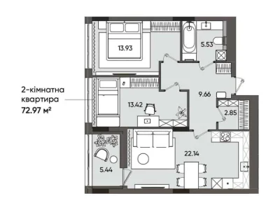 Квартира. Львів, Пластова вул. (Силікатна), (Будинок D6)