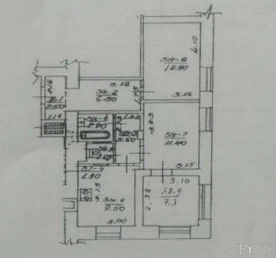 3-room apartment, 58 sq.m.