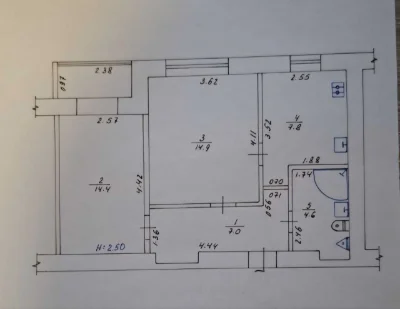 Продаж 2 к. квартира Слов'янка АГВ Цегла Середній поверх