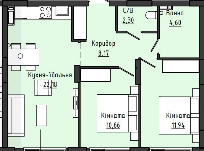 акція 2 кімнатна благо манхетен ап благо парк центр озеро ро
