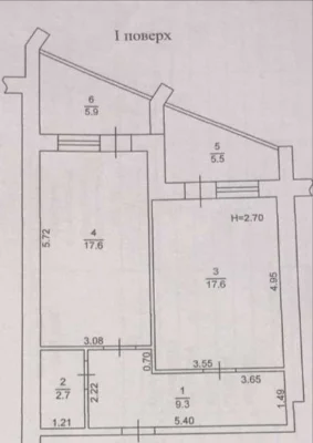 2х комн. квартира  59 кв.м в ЖК , 1 эт./10эт. доме, красный