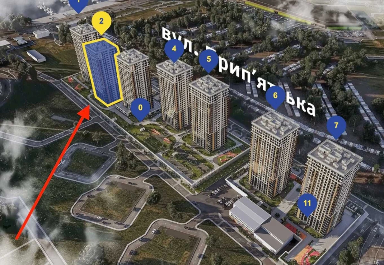 БЕЗ% ЖК Урлівський -1, однокімнатна на 3-му поверсі, 2-й буд