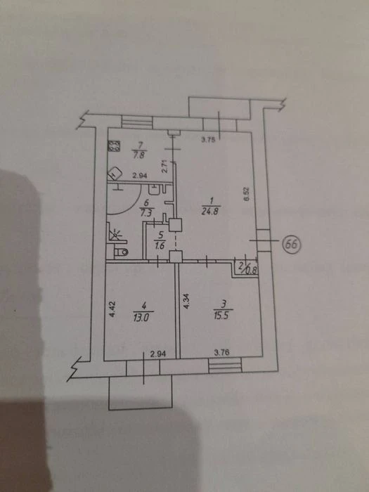 Продаж 3 х кім.кв. " Сталінка" Терміново, зниження ціни  пло