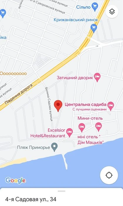 Plot near the sea, Odessa, St. Primorye, Molodaya Gvardiya