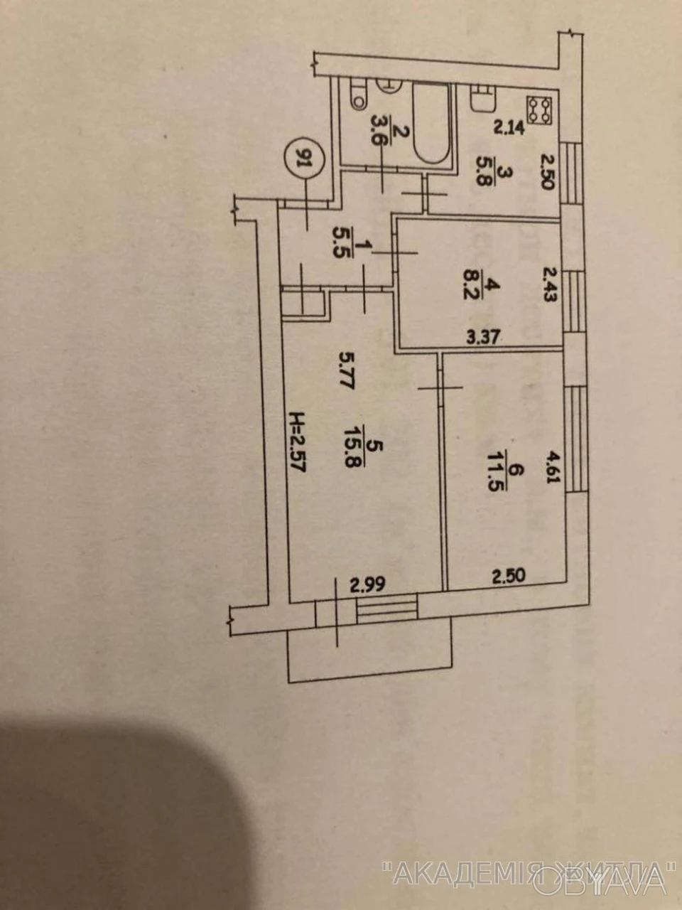3-room apartment, 50.4 sq.m.