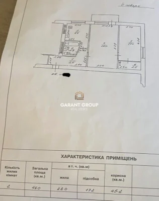 Двокімнатна квартира з балконом