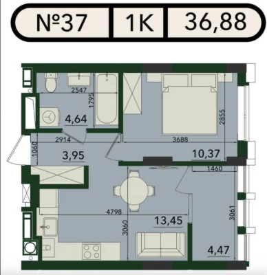 Ліквідна нерухомість | 1-кім. квартира 36.8 м² у ЖК SVOЇ PLU