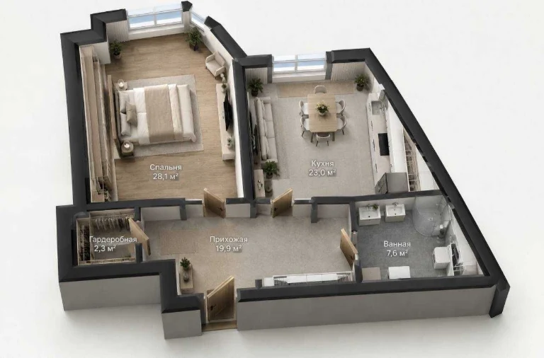Большая квартира 80 кв.м. в ЖК Авамарин. Дом СДАН! Цена 60 т