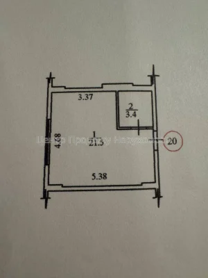 Продаж 1-кімн. квартири, 1/5 пов, 25 м² у Києві – чудовий ва