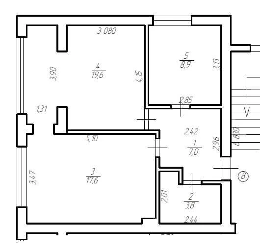 2к Квартира 56.9м² | 2 поверх | Поповича 37 | Без комісії